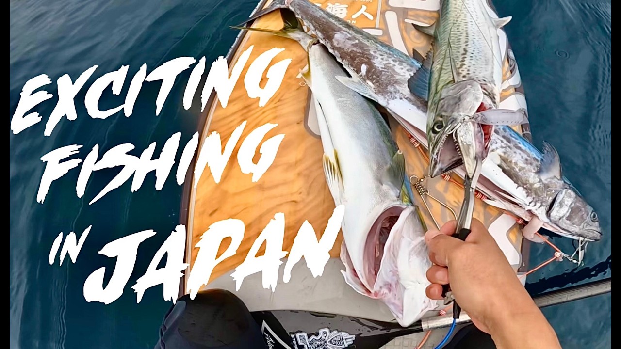 SUPの上に並んだ釣果と「EXCITING FISHING IN JAPAN」の文字が入ったサムネイル